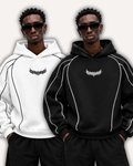 Pack of 2 Piped Oversized Drop Shoulder Hoodies