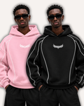 Pack of 2 Piped Oversized Drop Shoulder Hoodies