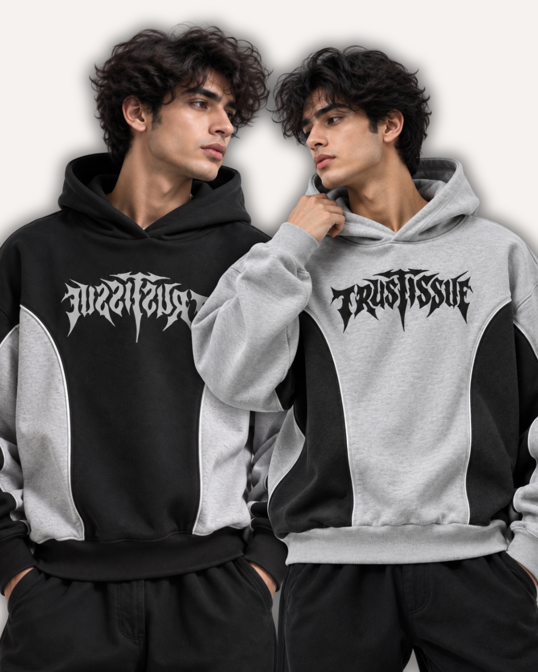 Pack of 2 Oversized Streetwear Graphic Hoodies