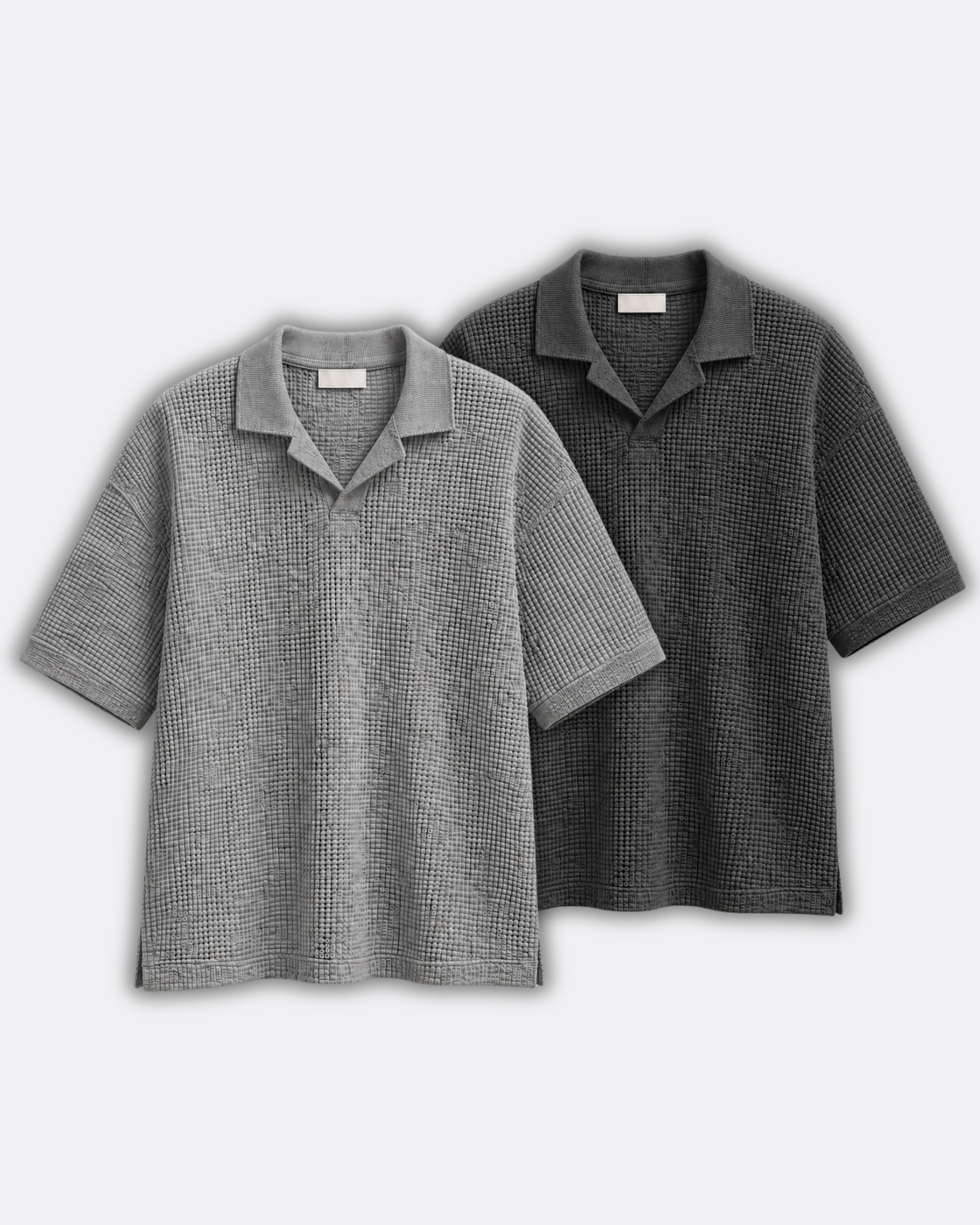 Pack of 2 Johnny Collar Waffle Knit Polos