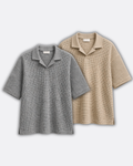 Pack of 2 Johnny Collar Waffle Knit Polos