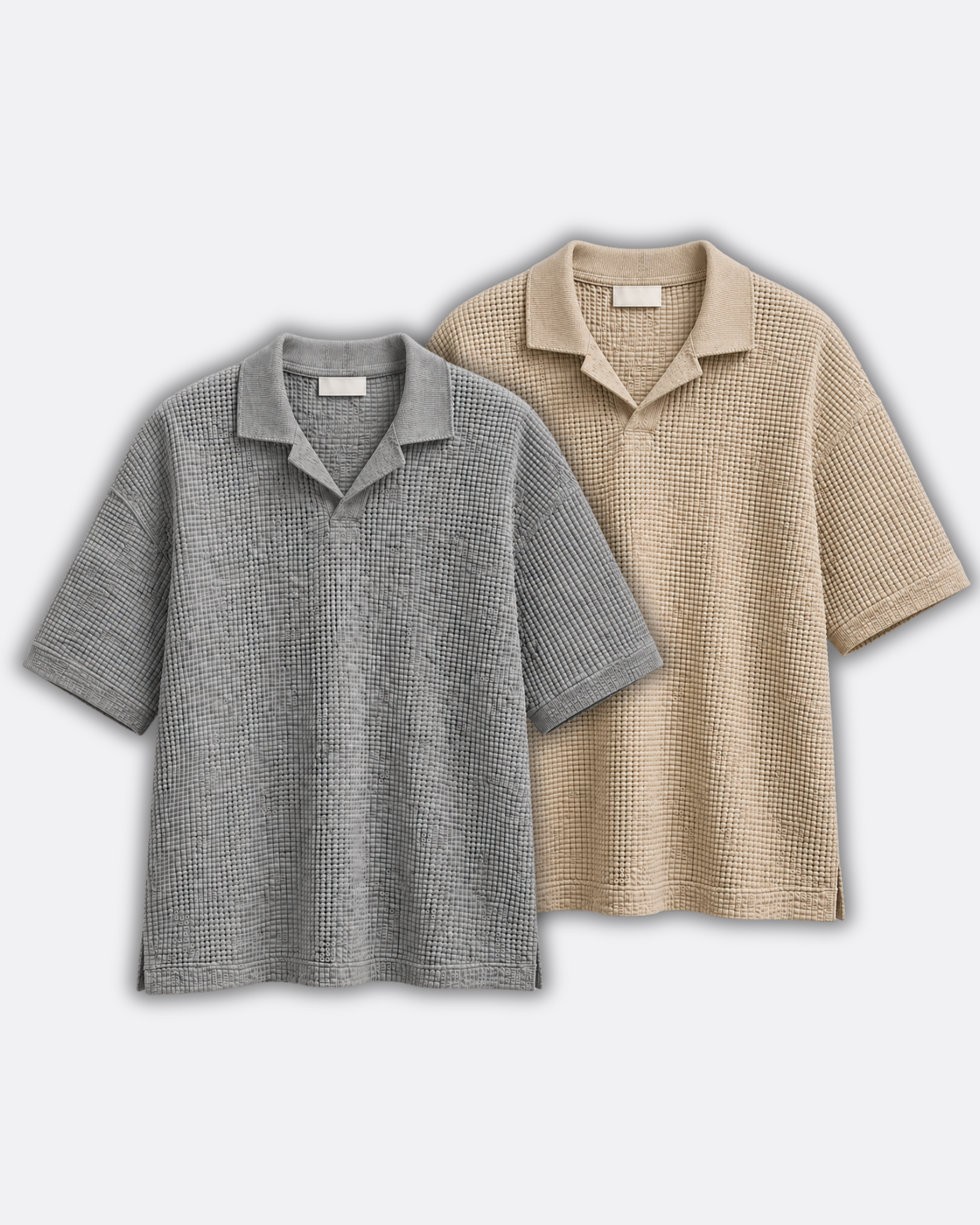 Pack of 2 Johnny Collar Waffle Knit Polos