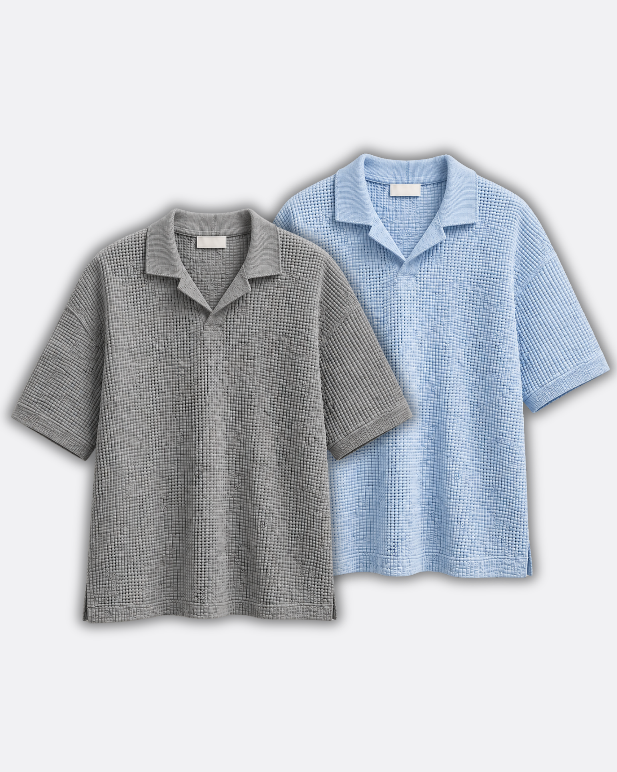 Pack of 2 Johnny Collar Waffle Knit Polos