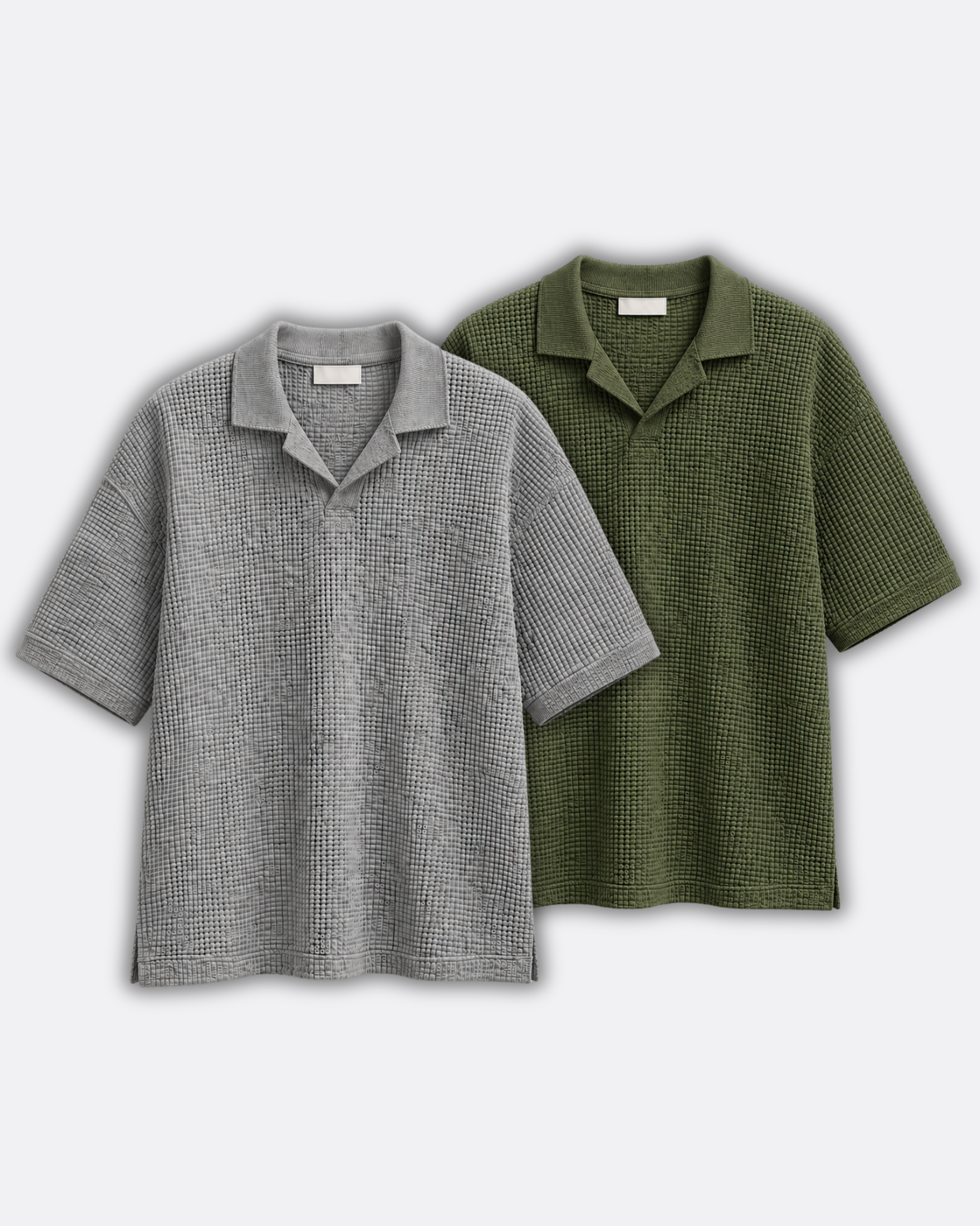 Pack of 2 Johnny Collar Waffle Knit Polos