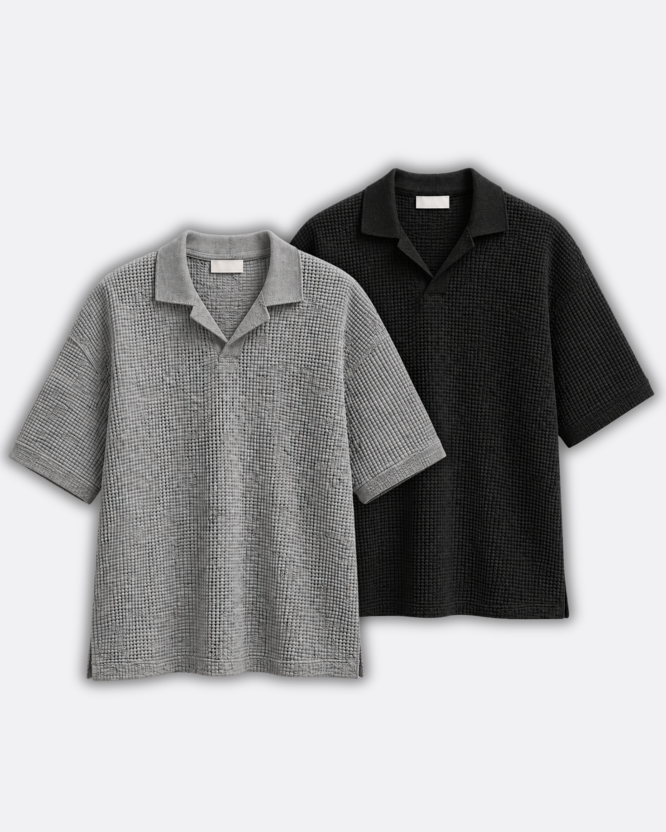 Pack of 2 Johnny Collar Waffle Knit Polos