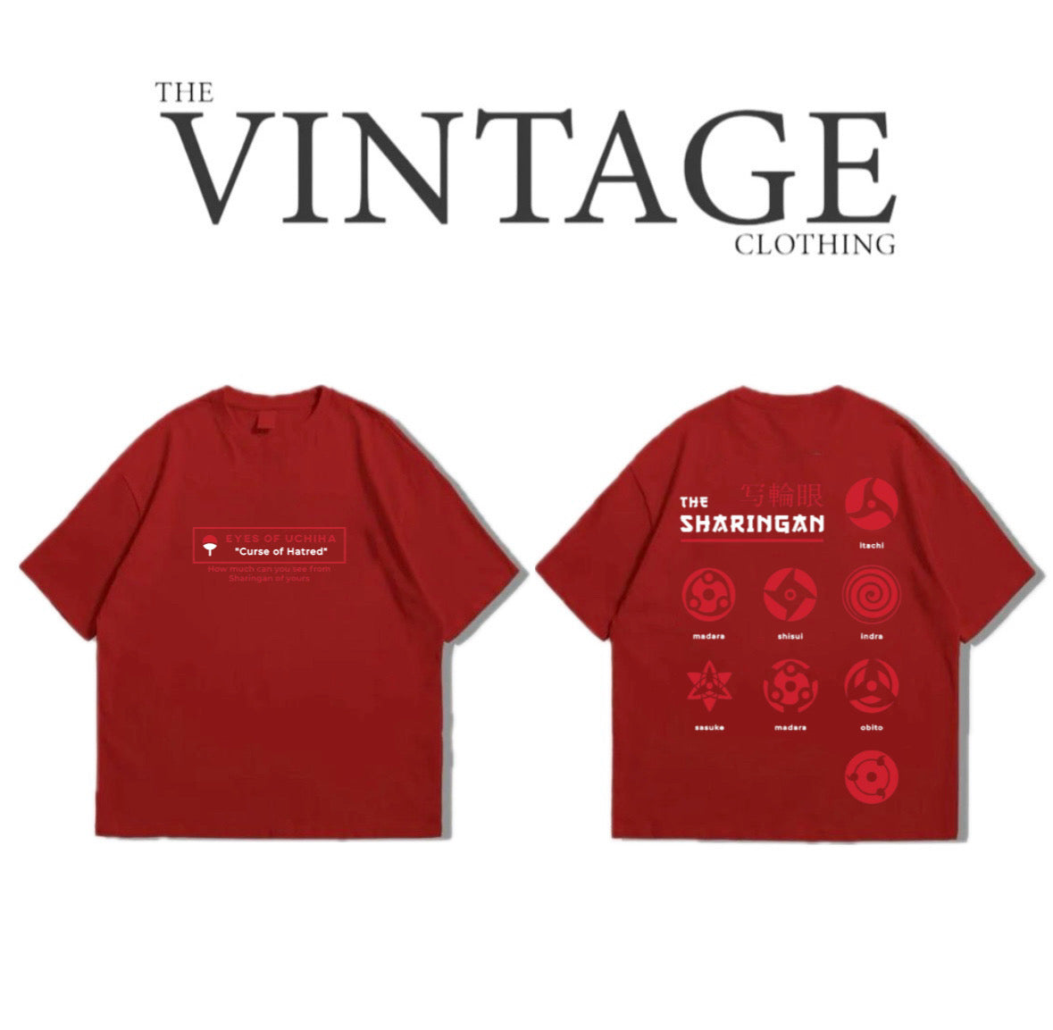 Sharingan Oversized Dropshoulder Tee - DTF Printed Tshirt for Men and Women