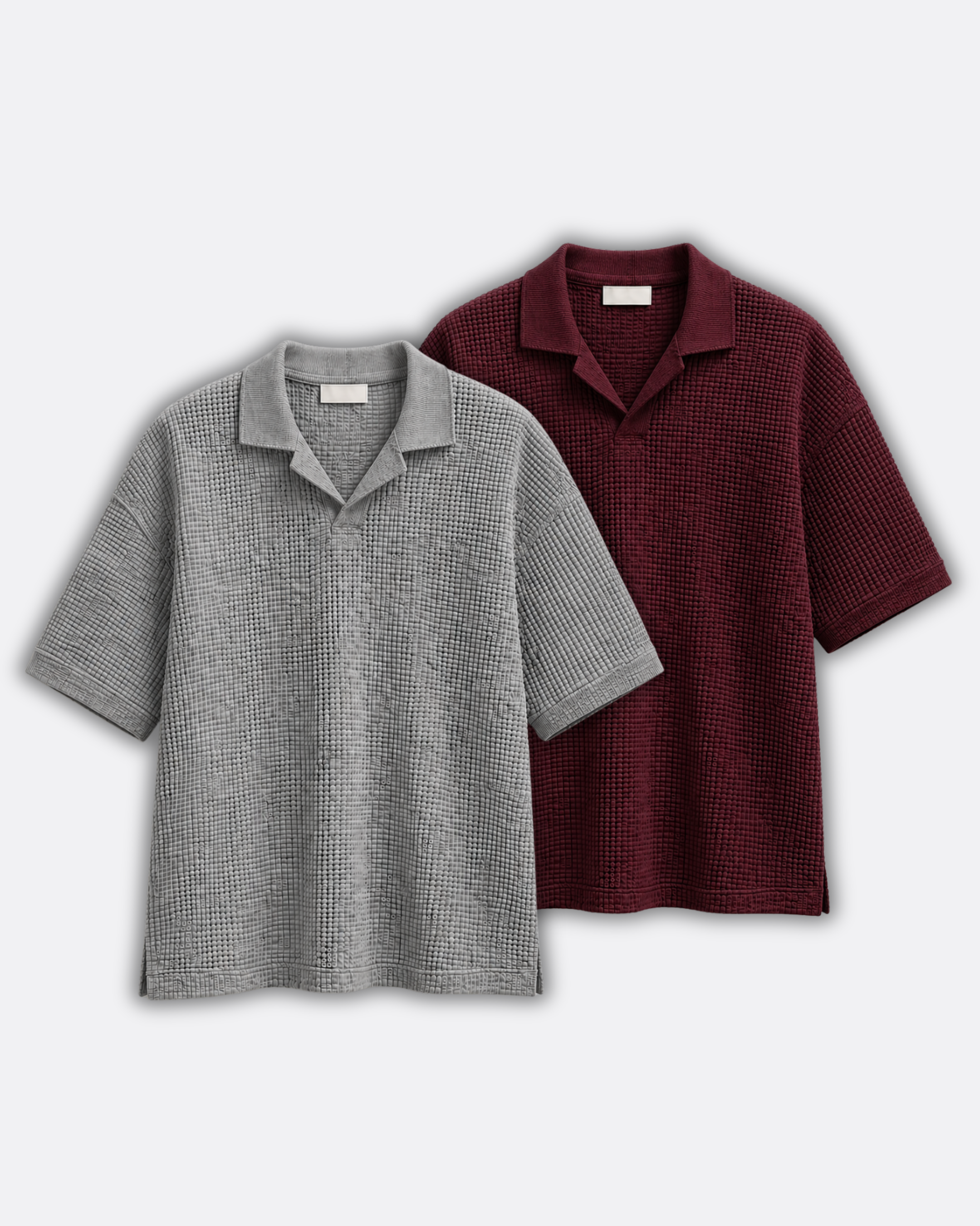Pack of 2 Johnny Collar Waffle Knit Polos
