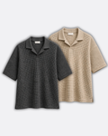 Pack of 2 Johnny Collar Waffle Knit Polos