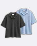 Pack of 2 Johnny Collar Waffle Knit Polos