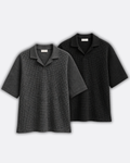 Pack of 2 Johnny Collar Waffle Knit Polos