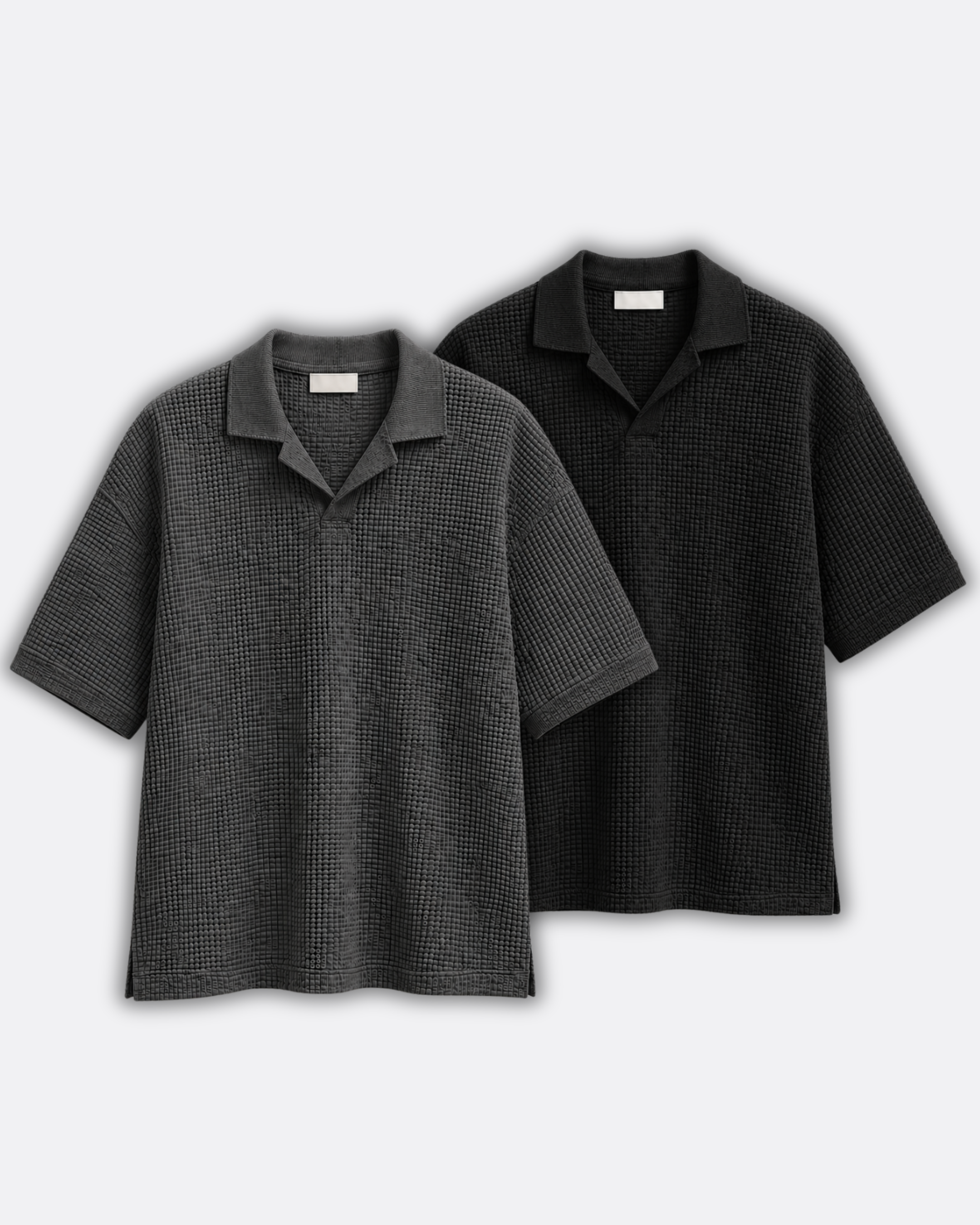 Pack of 2 Johnny Collar Waffle Knit Polos