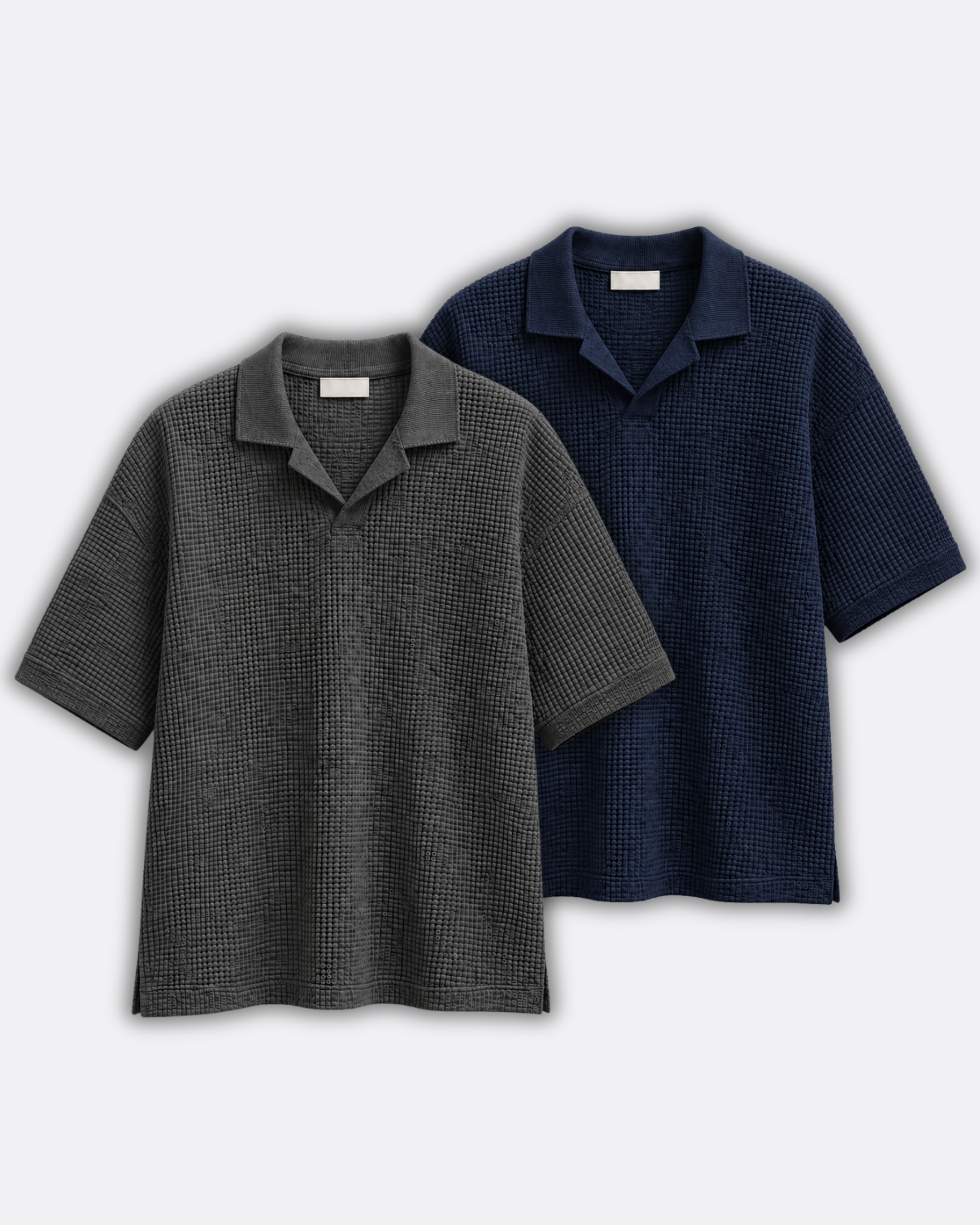 Pack of 2 Johnny Collar Waffle Knit Polos