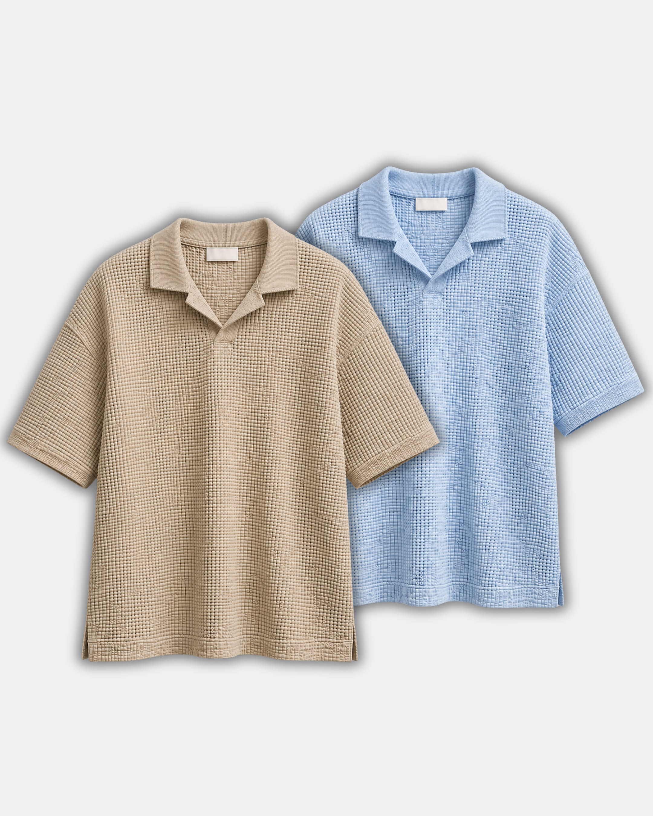 Pack of 2 Johnny Collar Waffle Knit Polos