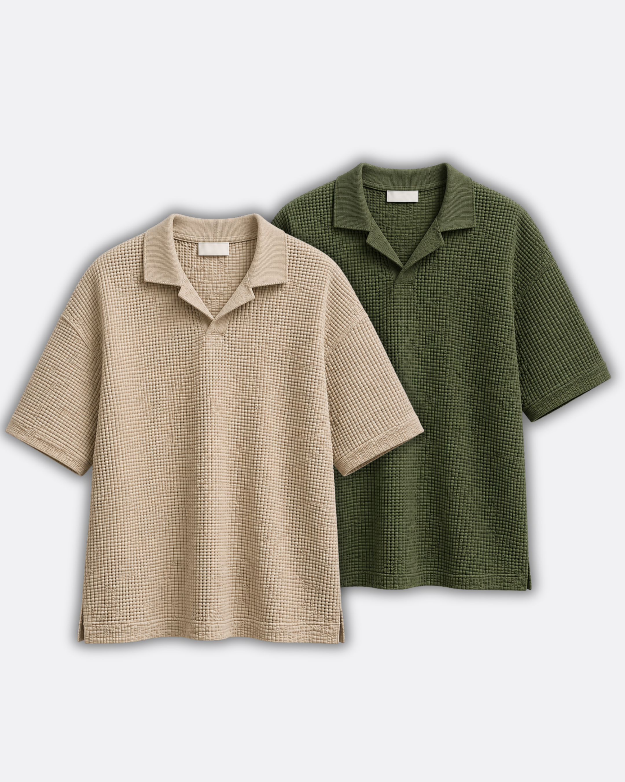 Pack of 2 Johnny Collar Waffle Knit Polos