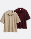Pack of 2 Johnny Collar Waffle Knit Polos
