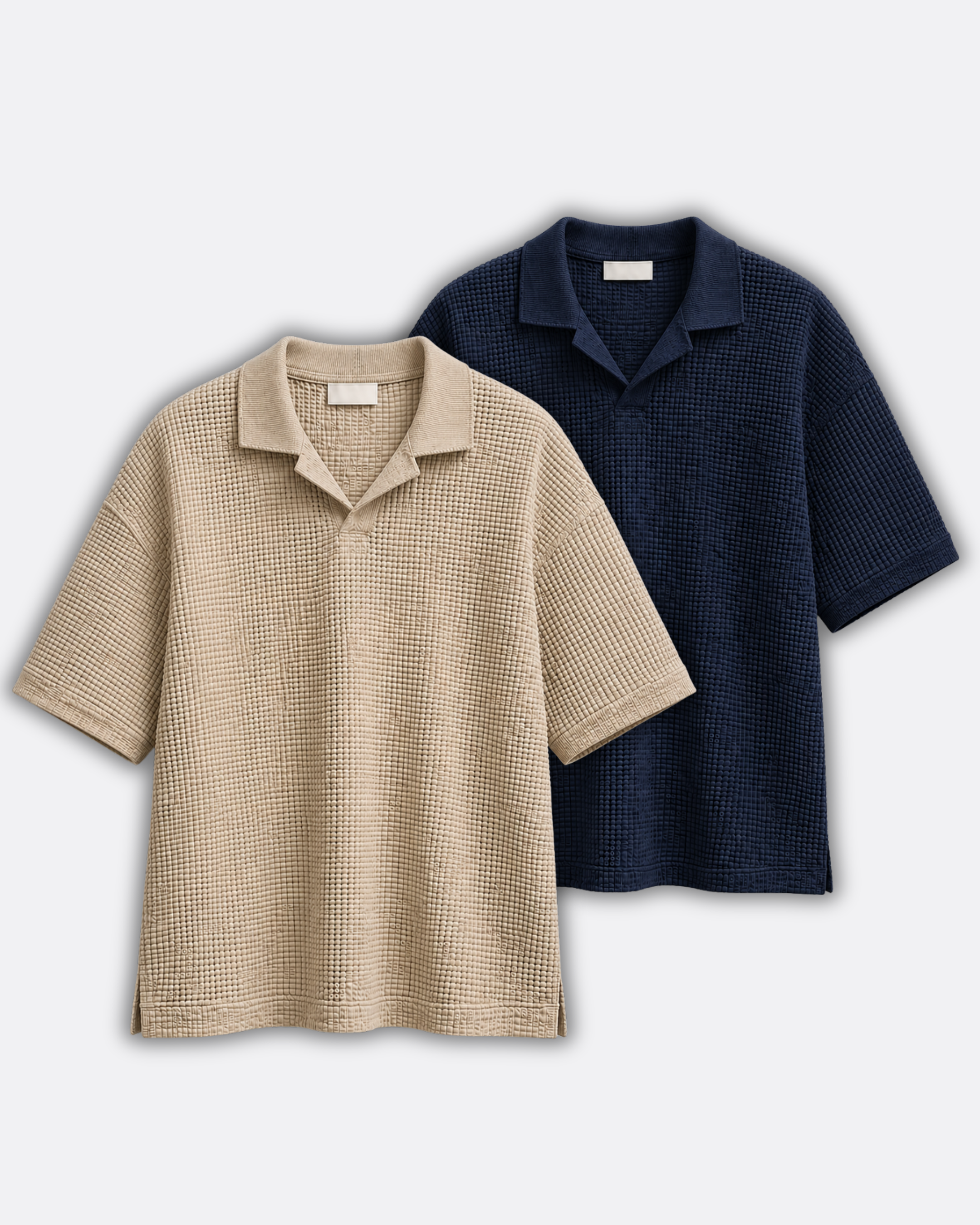 Pack of 2 Johnny Collar Waffle Knit Polos