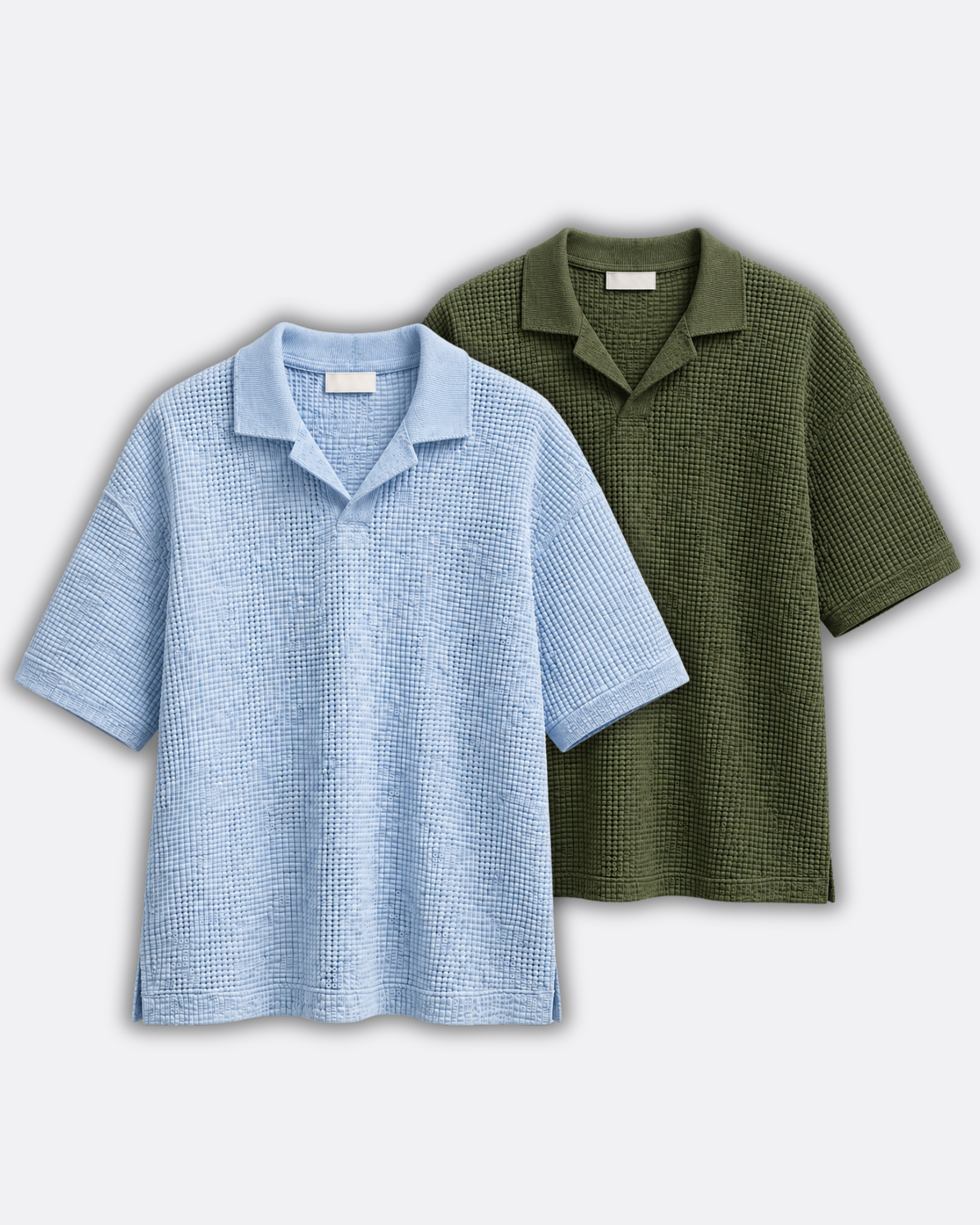 Pack of 2 Johnny Collar Waffle Knit Polos