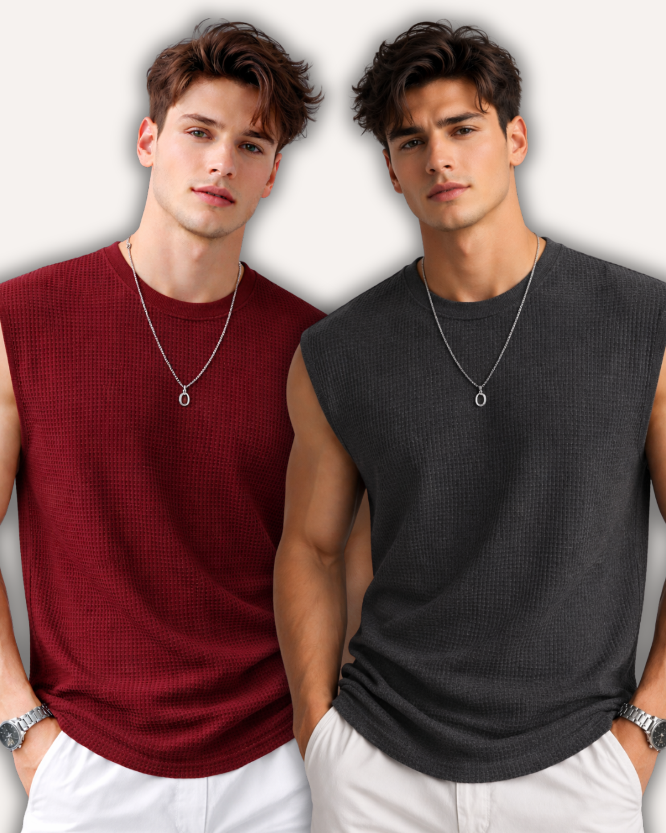 Pack of 2 Waffle Knit Sando Tank Tops