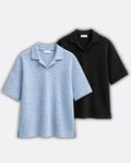 Pack of 2 Johnny Collar Waffle Knit Polos