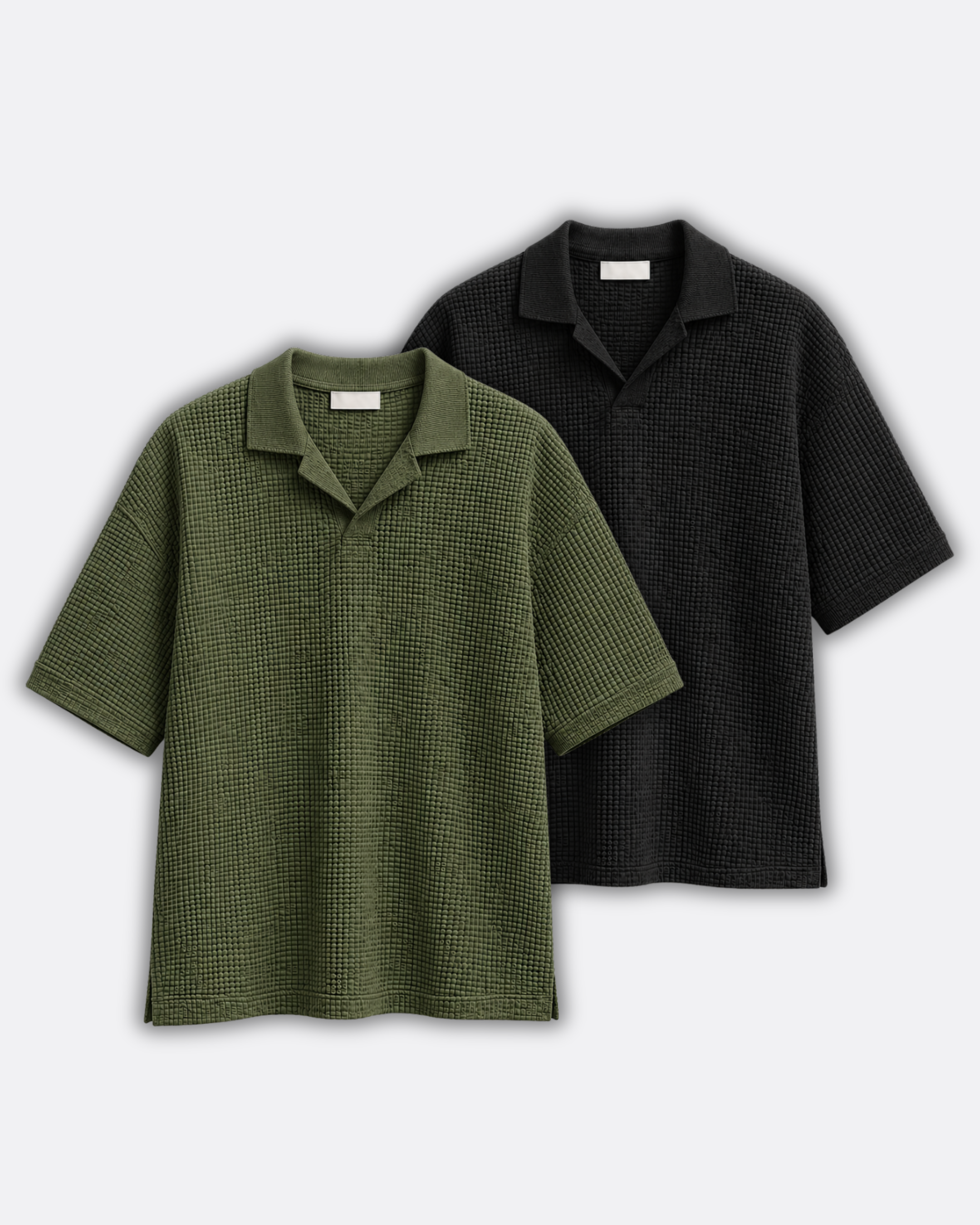 Pack of 2 Johnny Collar Waffle Knit Polos
