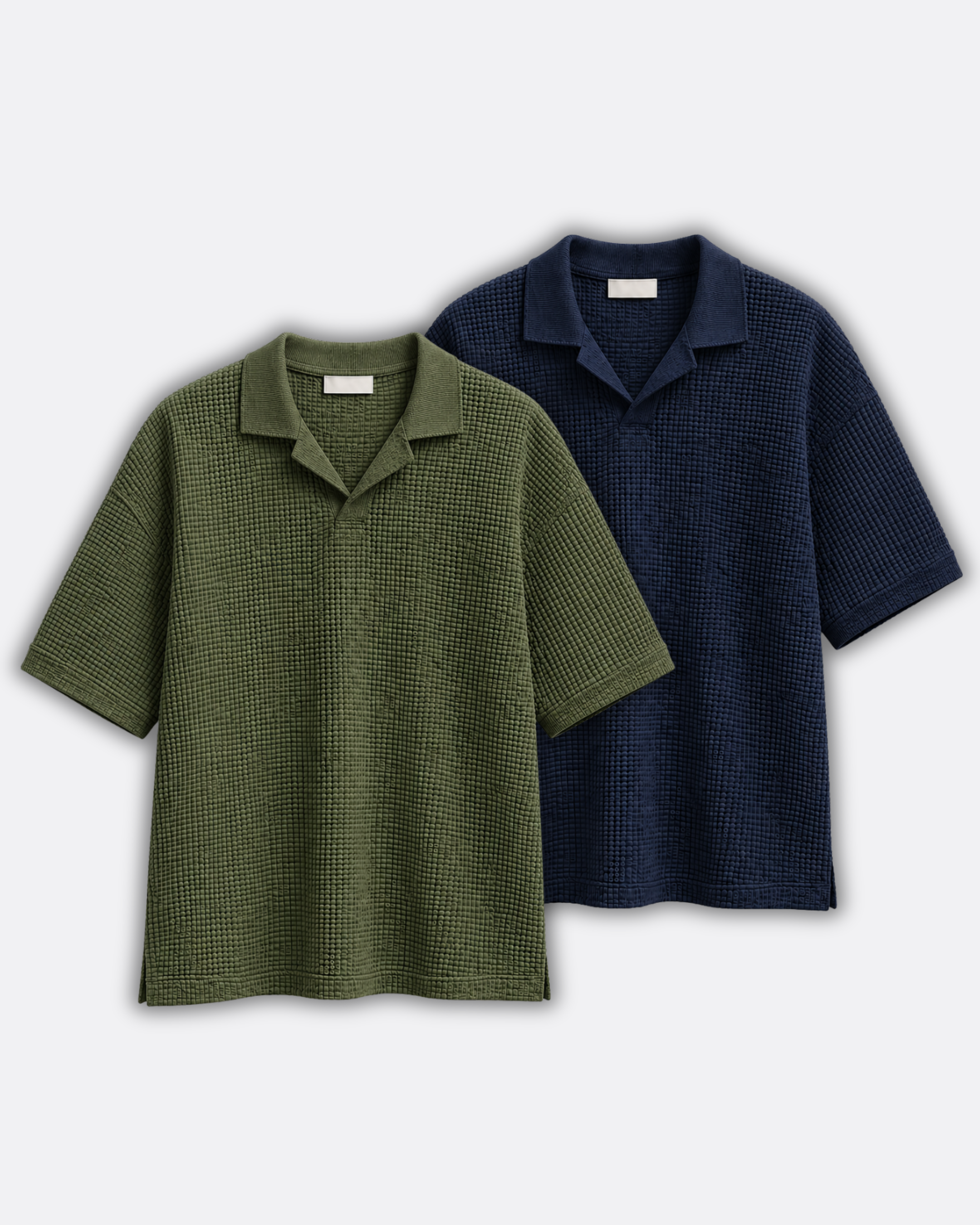 Pack of 2 Johnny Collar Waffle Knit Polos