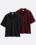 Pack of 2 Johnny Collar Waffle Knit Polos