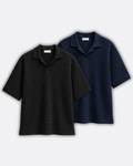 Pack of 2 Johnny Collar Waffle Knit Polos