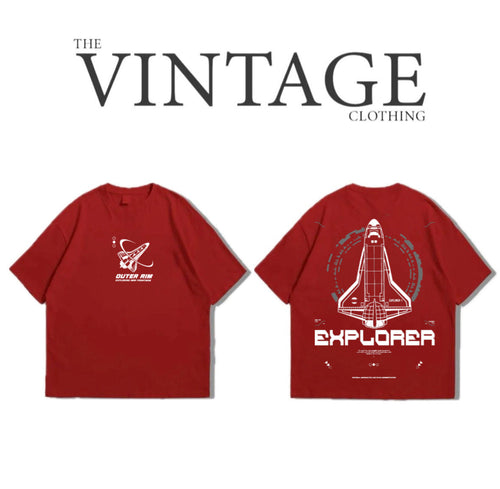 Explorer Oversized Dropshoulder Tee - DTF Printed Tshirt for Men and Women