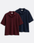 Pack of 2 Johnny Collar Waffle Knit Polos