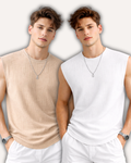 Pack of 2 Waffle Knit Sando Tank Tops