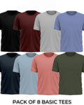 Pack of 8 Plain Half sleeves T-Shirt