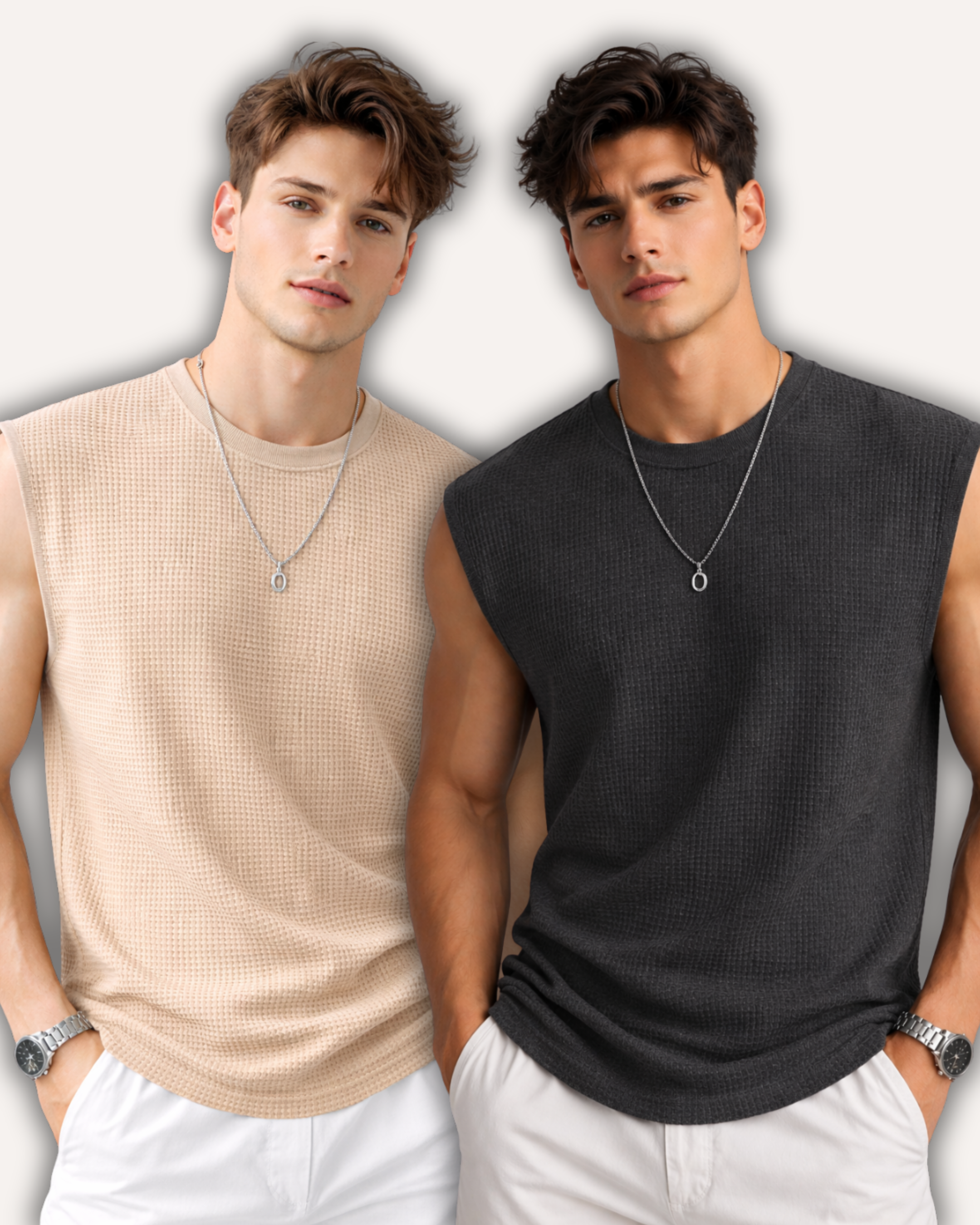 Pack of 2 Waffle Knit Sando Tank Tops