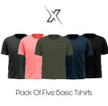 Pack of 5 Plain Half sleeves T-Shirt