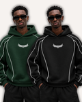 Pack of 2 Piped Oversized Drop Shoulder Hoodies