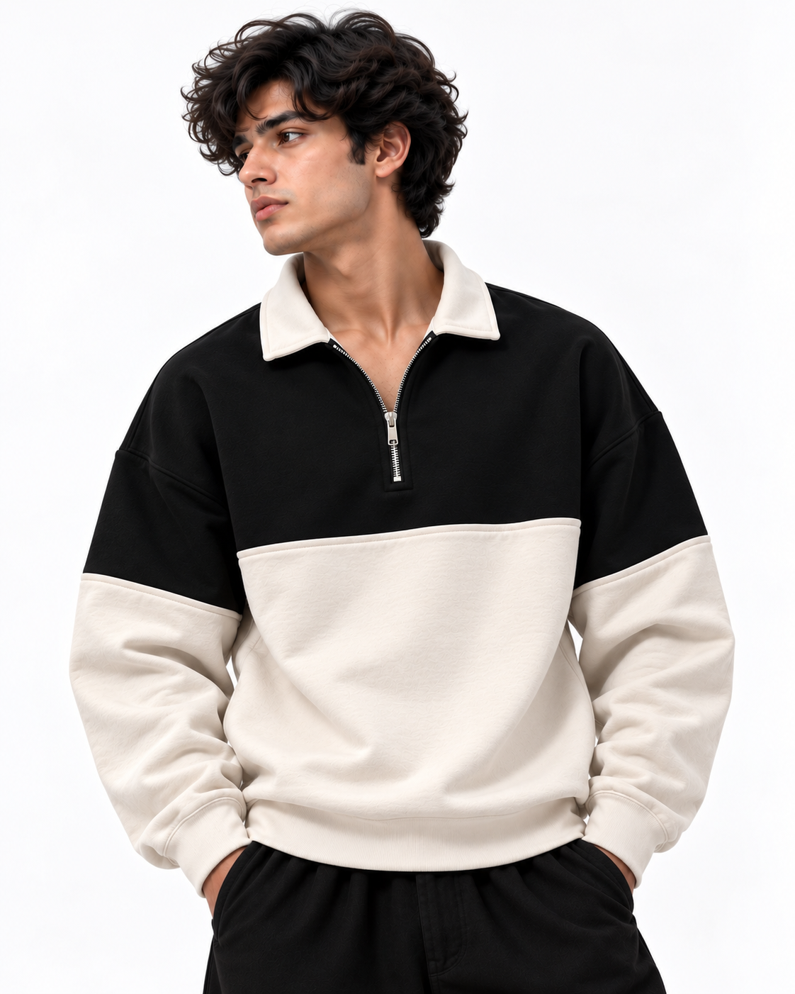 Pack of 2 Two-Tone Premium Fleece Zip Mockneck