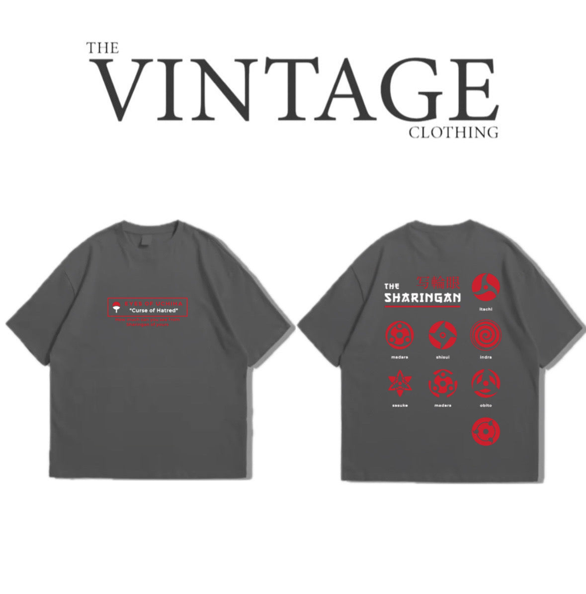 Sharingan Oversized Dropshoulder Tee - DTF Printed Tshirt for Men and Women