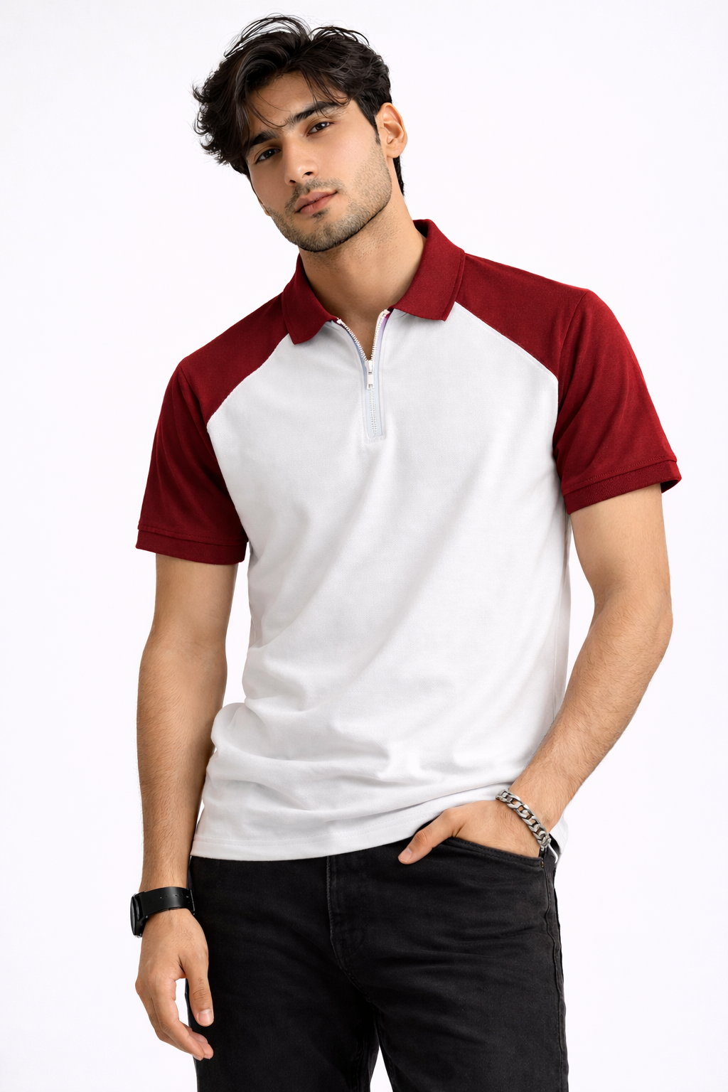 Pack of 2 Raglan Zipper Polos