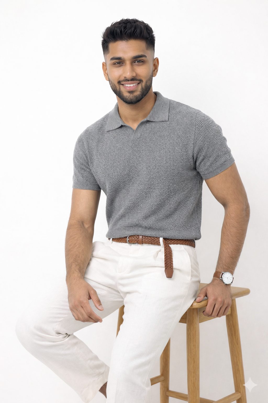 Pack of 2 Johnny Collar Waffle Knit Polos