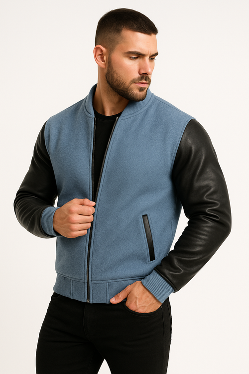 Men’s Bomber Jacket - Sky Blue