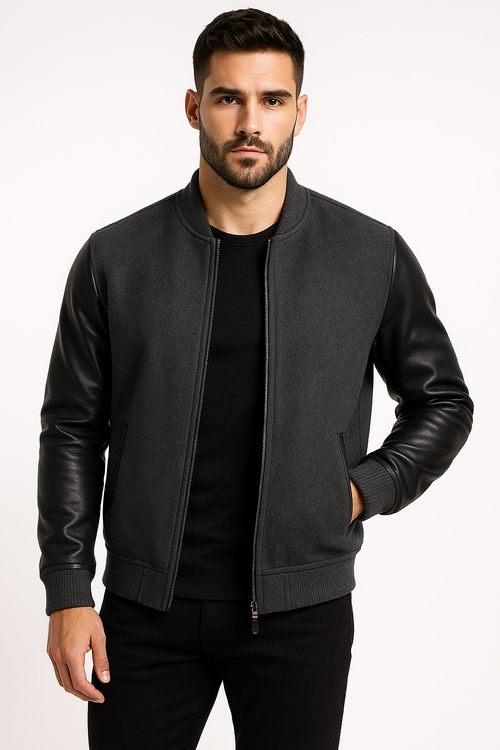 Men’s Bomber Jacket - Charcoal