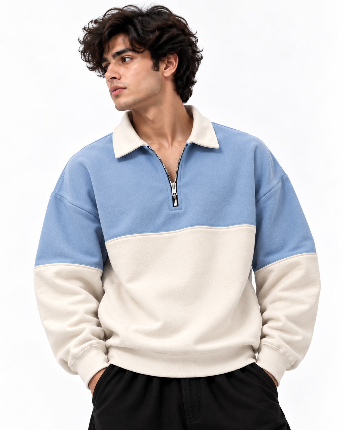 Pack of 2 Two-Tone Premium Fleece Zip Mockneck