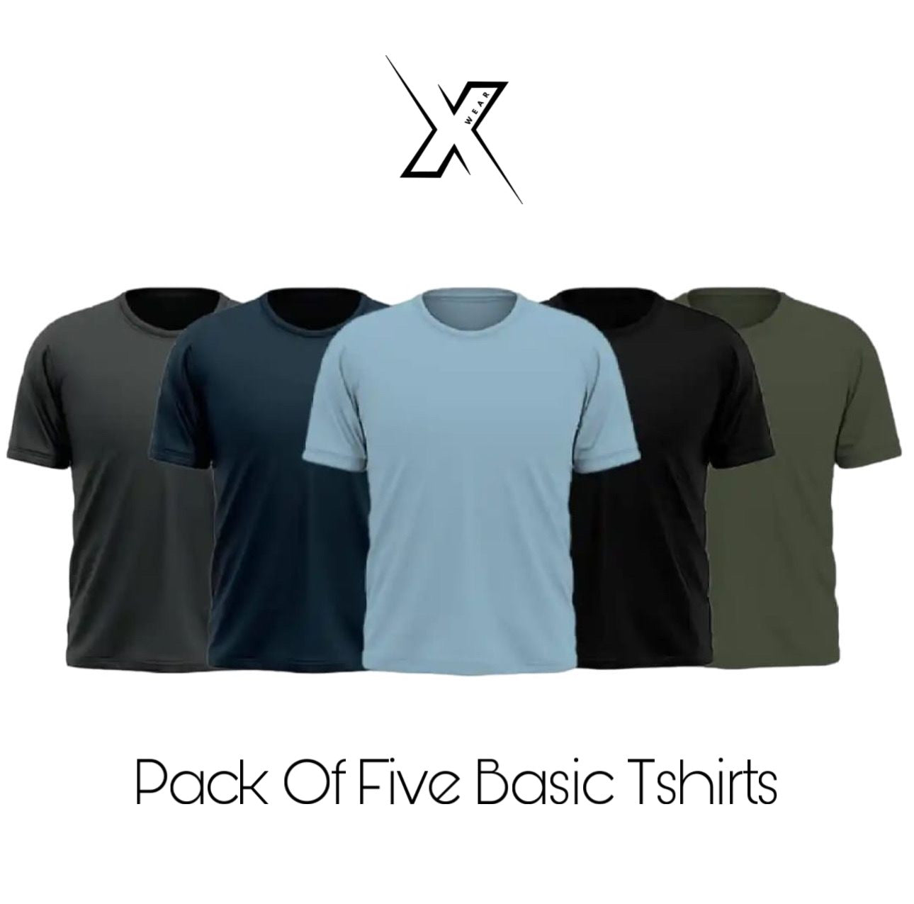 Pack of 5 Plain Half sleeves T-Shirt