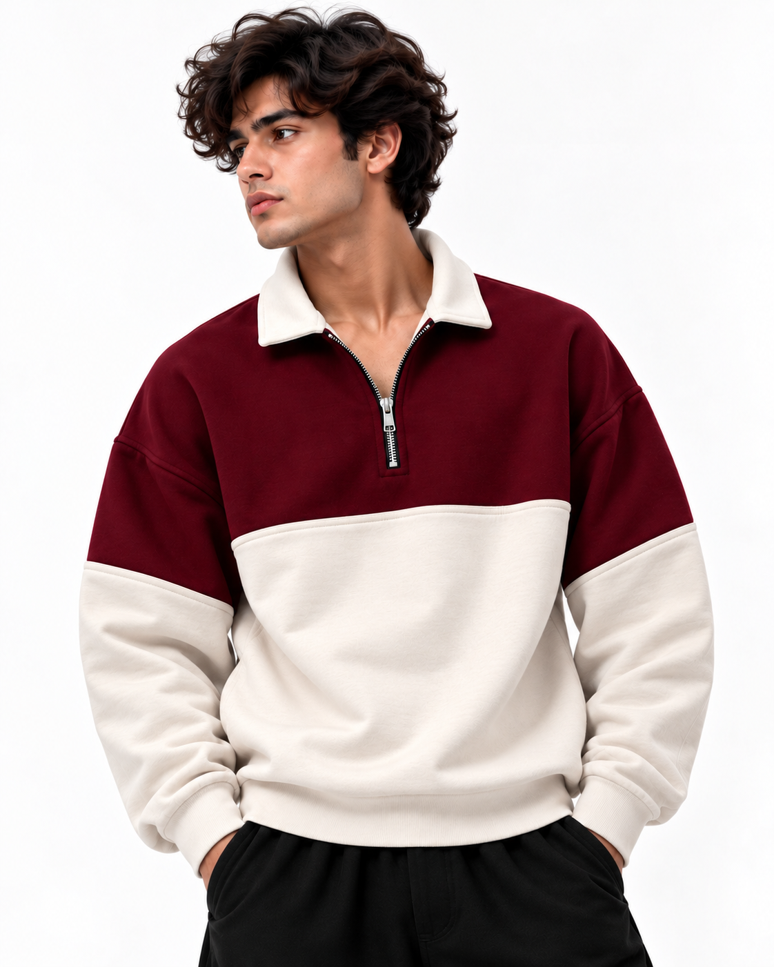 Pack of 2 Two-Tone Premium Fleece Zip Mockneck